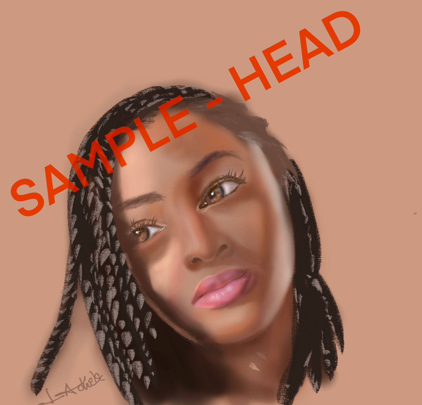 Digital Portrait Commission - Head sample