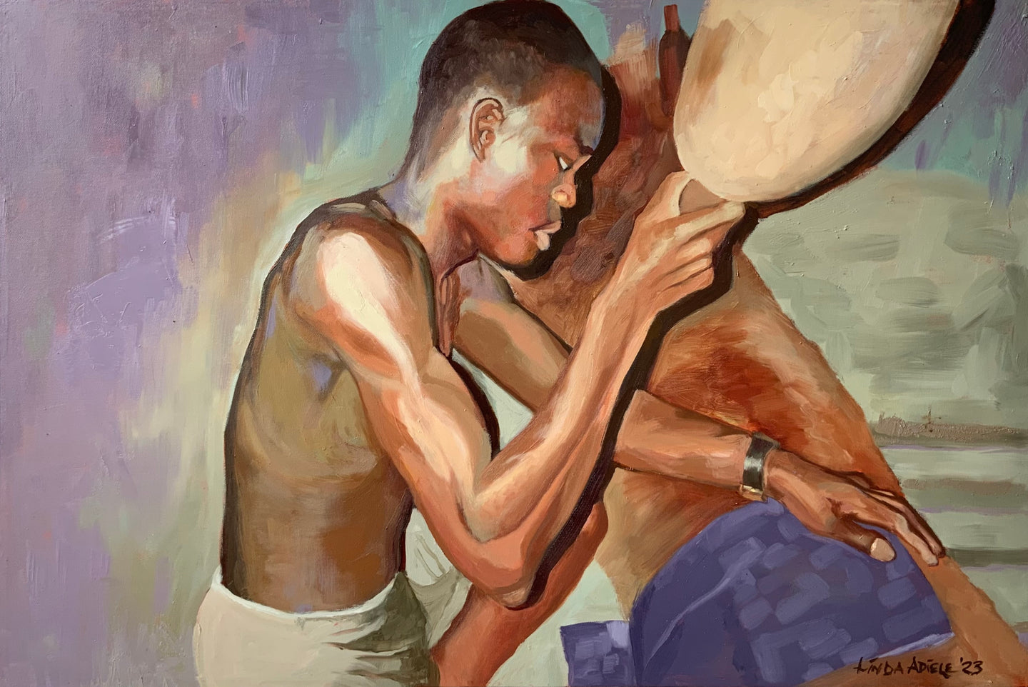 Original Oil Painting - The Kano Laundry Man